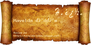 Havelda Ádám névjegykártya
